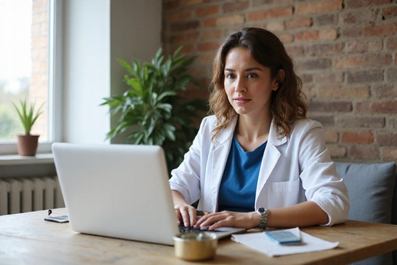 Persona che fa una videochiamata con un nutrizionista dal proprio salotto